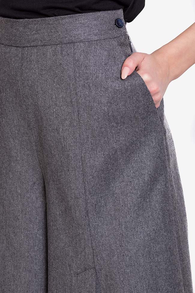 Fusta pantalon din stofa din amestec de lana Lena Criveanu imagine 3