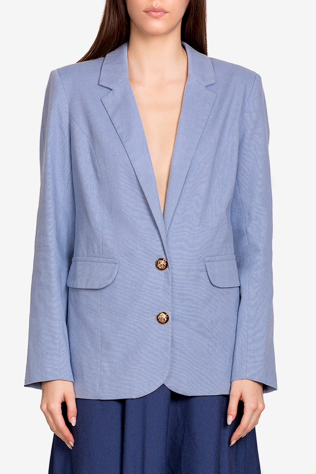 Bleu linen blazer Acob a Porter image 0
