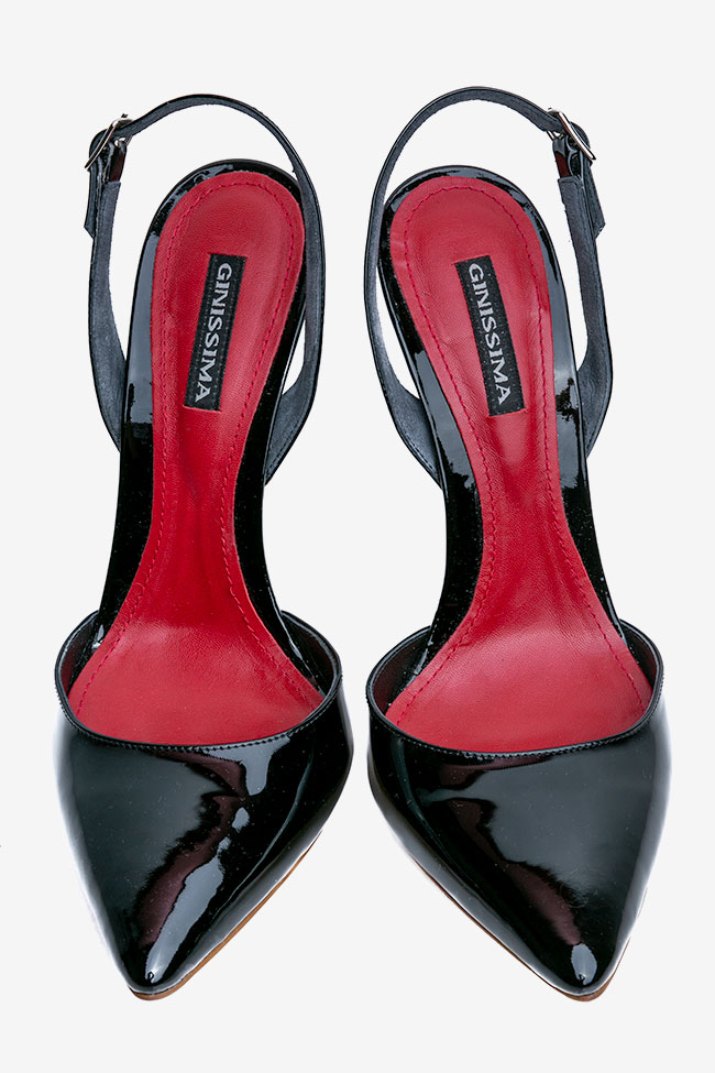 Chaussures avec découpe au talon en cuir verni Ginissima image 2