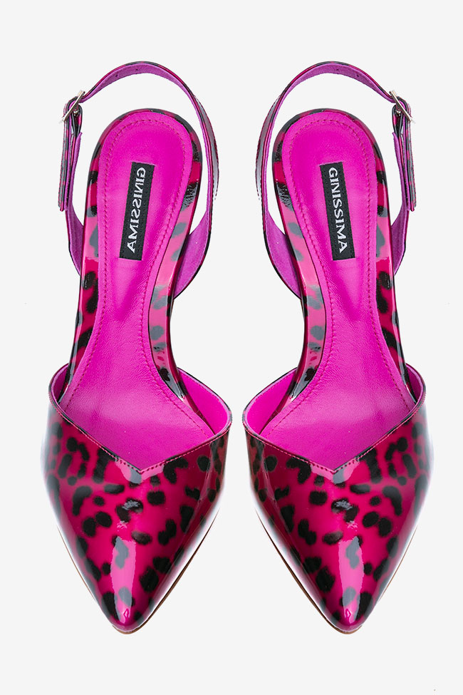 Chaussures en cuir verni imprimé animal fuchsia Ginissima image 2