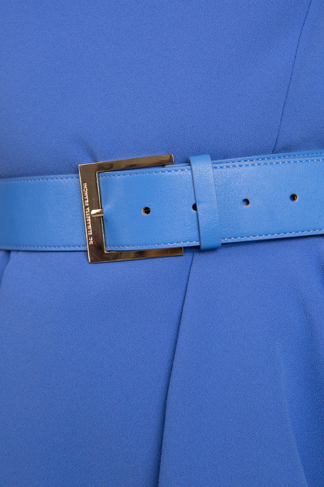 Rochie albastra cu centura in talie Elisabetta Franchi imagine 2