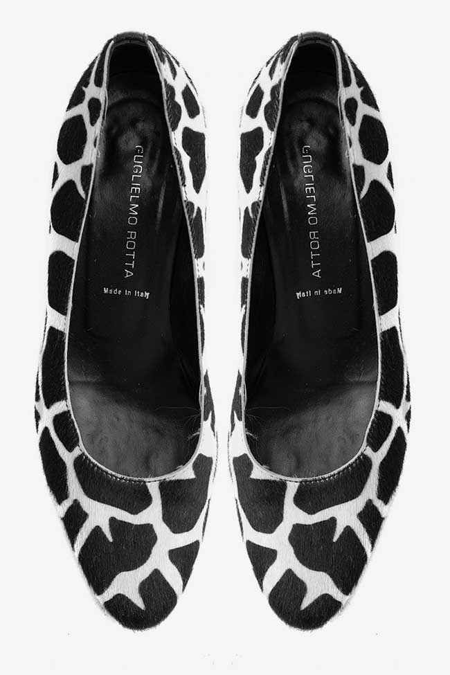 Pantofi imprimeu alb negru Guglielmo Rotta imagine 2