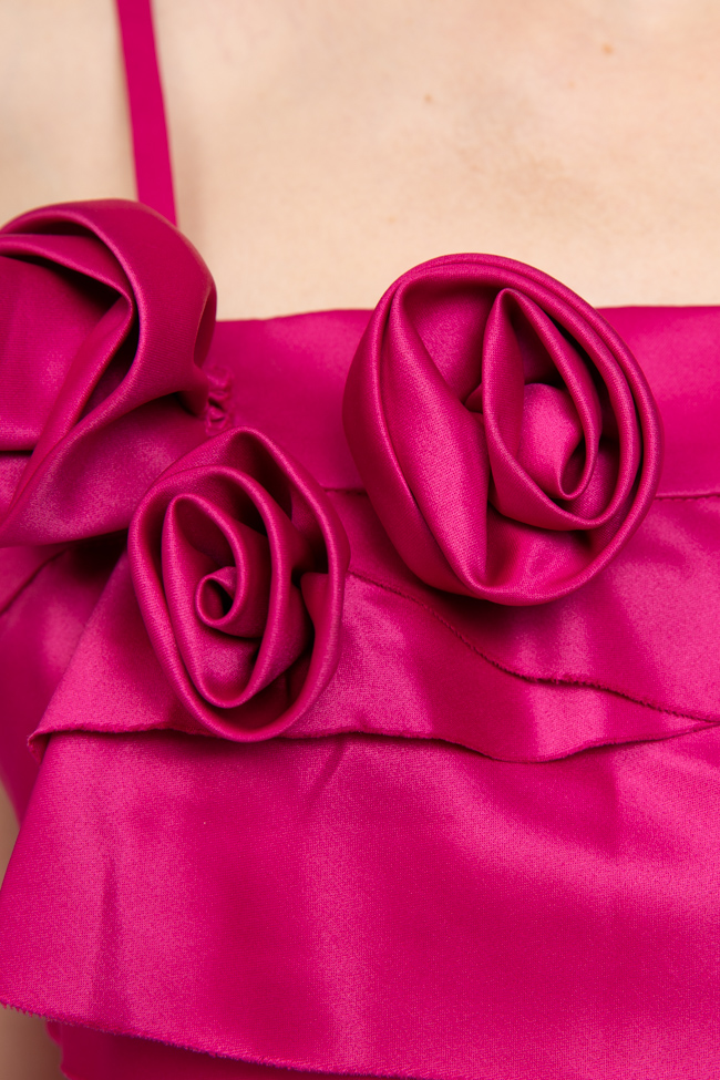 Rochie roz cu trandafiri Derhy imagine 2