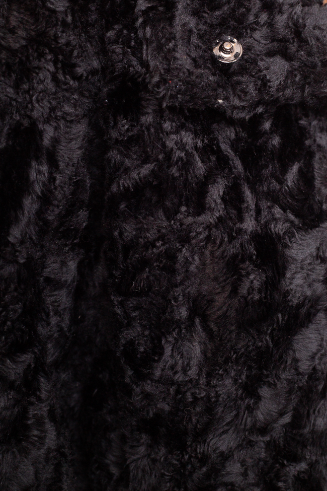 Jacheta din blana artificiala neagra Derhy imagine 2