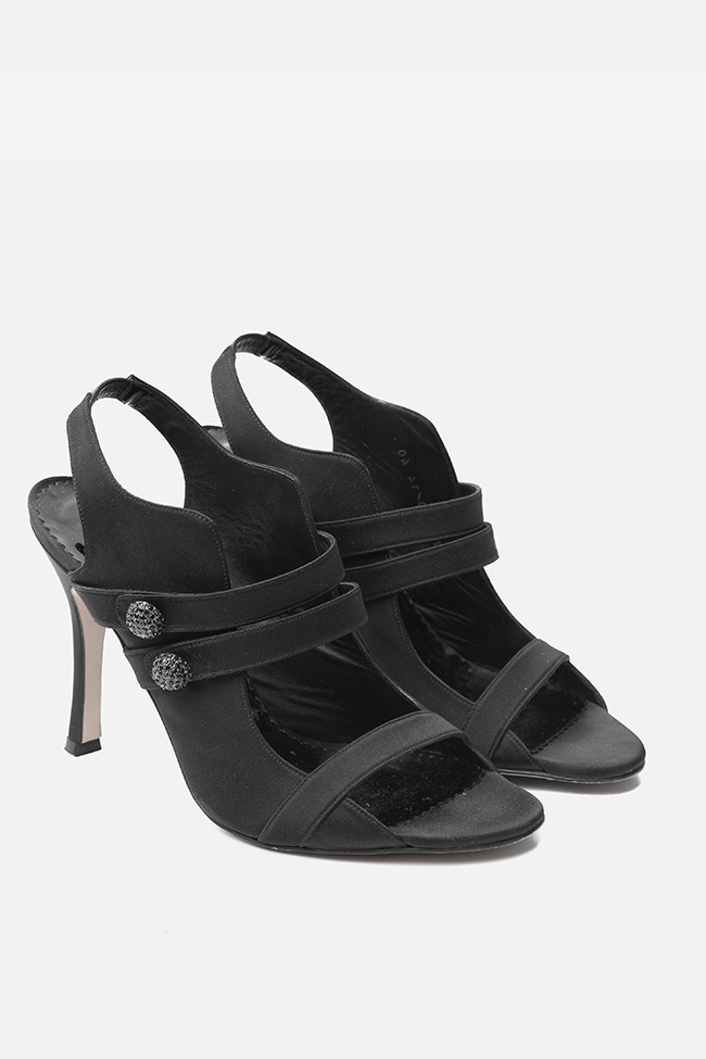 Sandale negre cu toc Carolina Herrera imagine 1