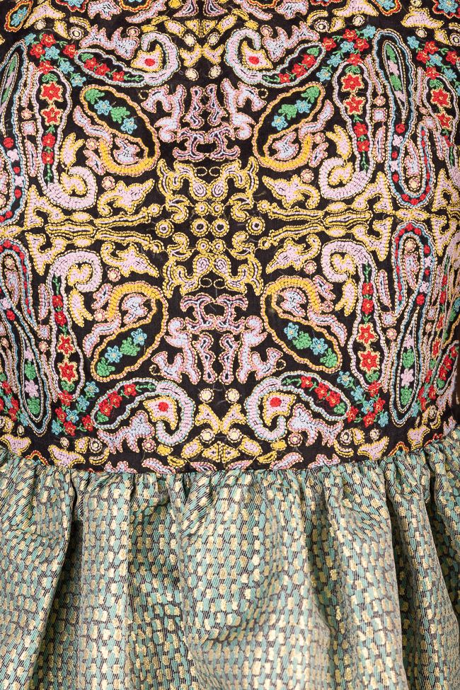 Rochie din jaquart cu imprimeuri colorate Manoush imagine 2