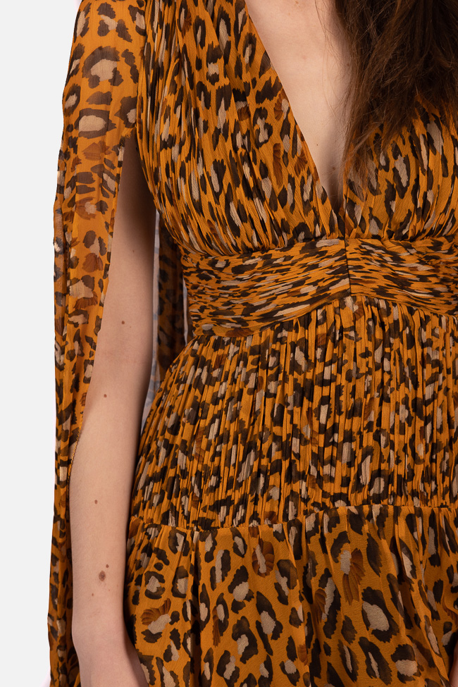 Rochie maxi din matase cu print leopard Maria Lucia Hohan imagine 2