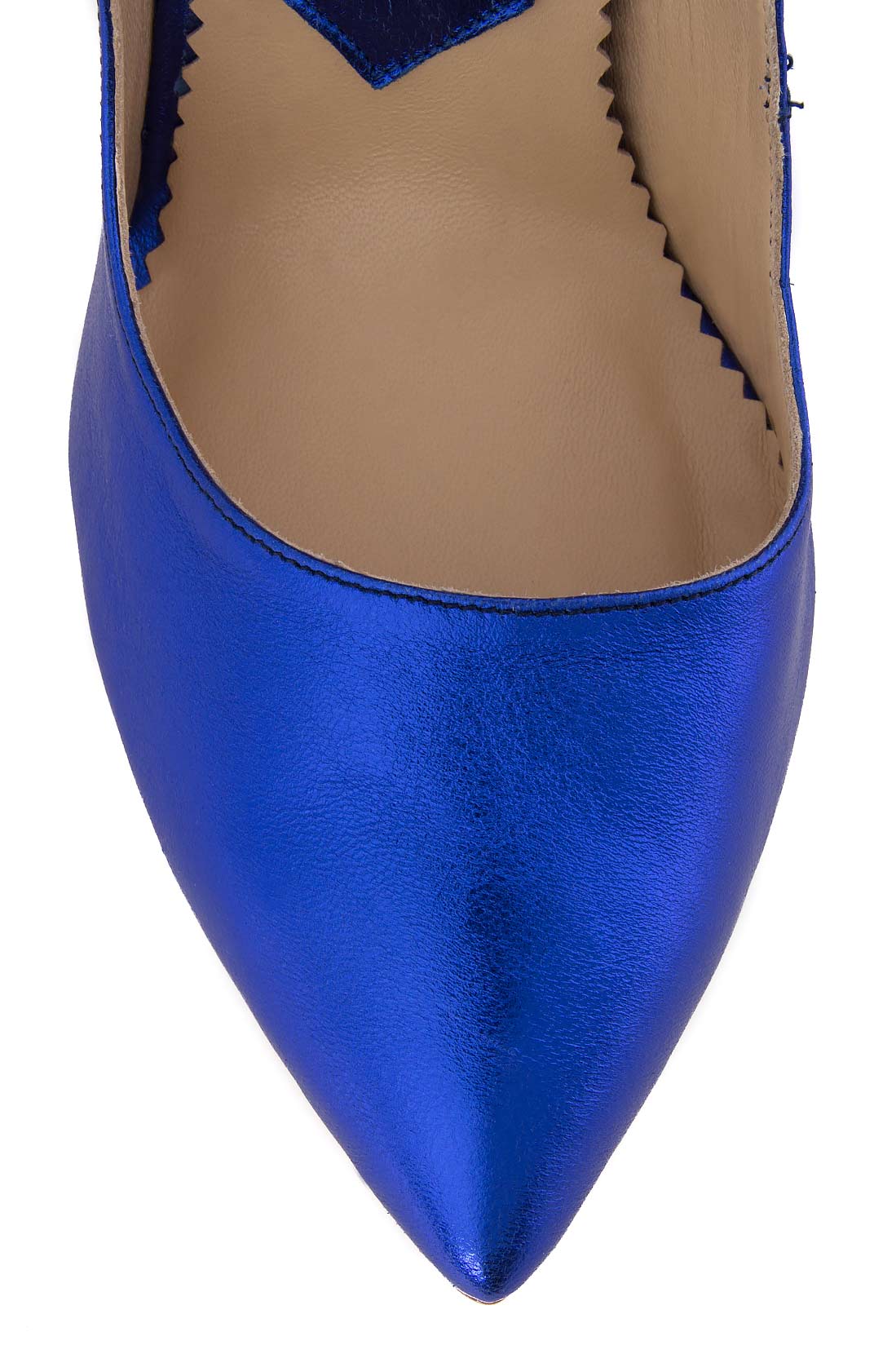 Pantofi stiletto albastru metalizat MIHAI ALBU SECOND HAND imagine 2
