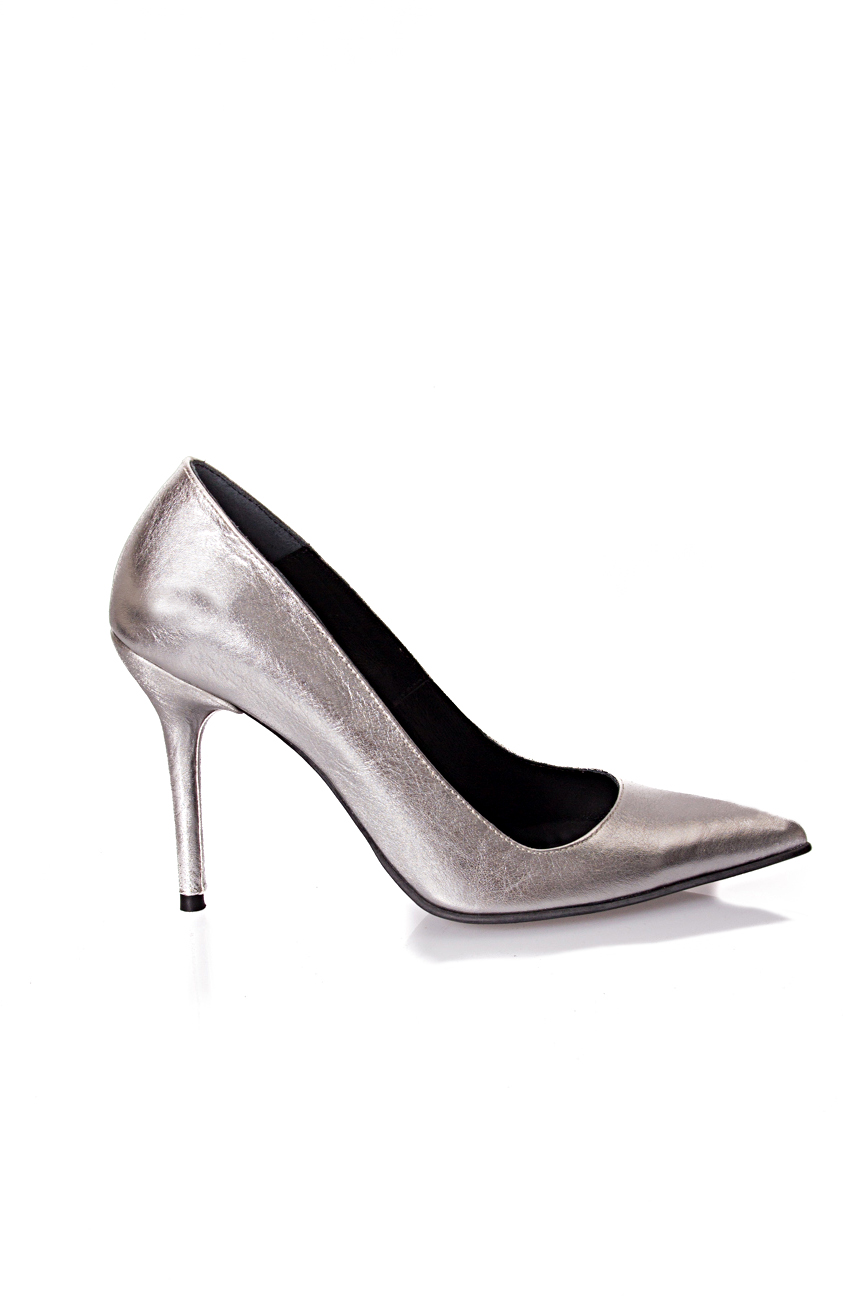 Pantofi din piele argintie MIHAELA GLAVAN SECOND HAND imagine 0