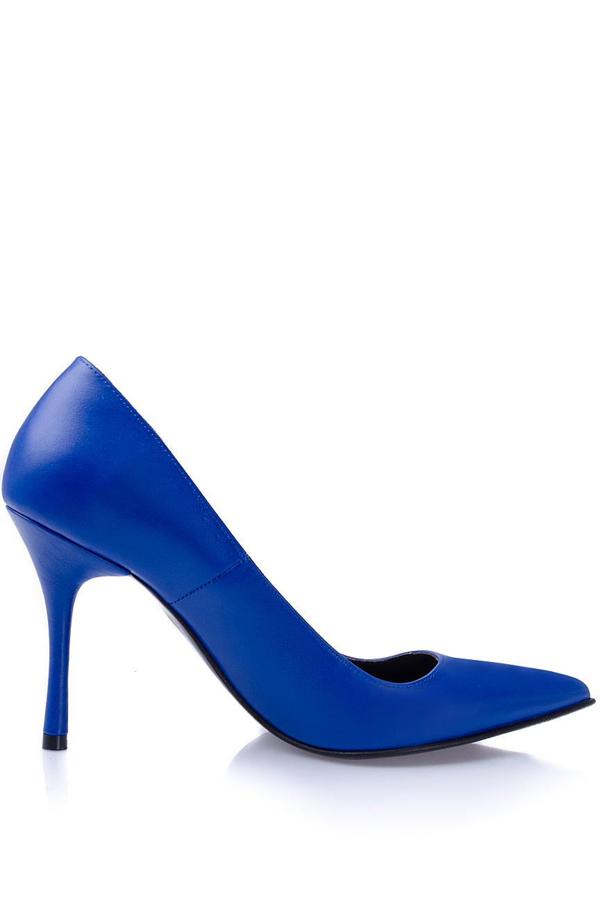 Pantofi stiletto din piele albastra MIHAELA GLAVAN SECOND HAND imagine 0